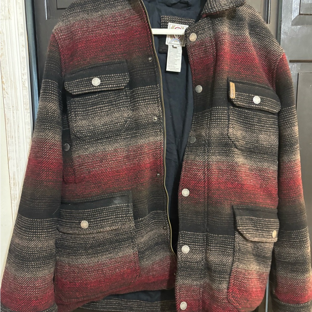 Cinch Men's Red and Black Plaid Jacket
